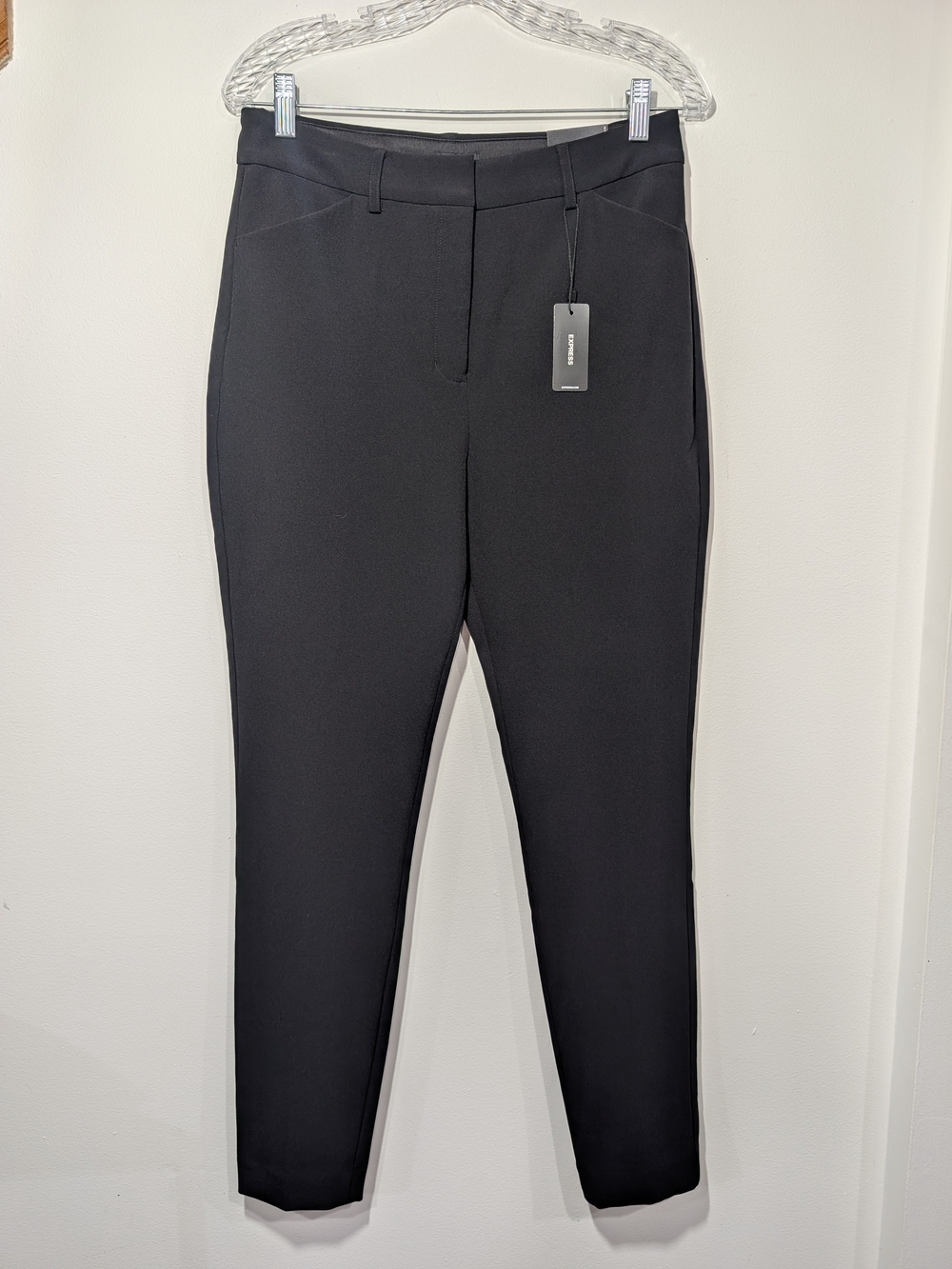 Express Editor Black High Rise Skinny Pant Studio Stretch Twill Women's 8R NEW